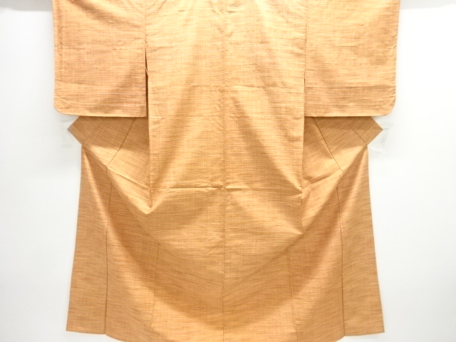JAPANESE KIMONO / TSUMUGI SINGLE KIMONO WITH ABSTRACT INTERWOVEN PATTE